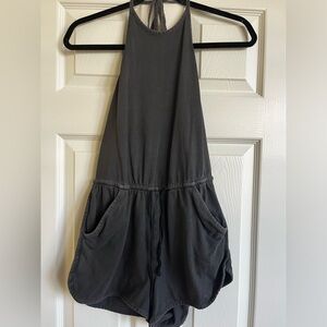 Charcoal halter romper